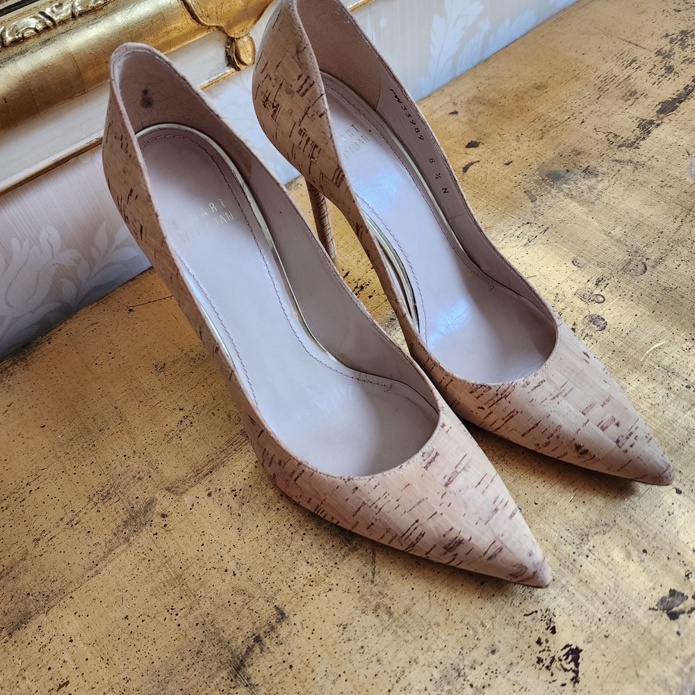 Stuart Weitzman Cork Patterned Heels